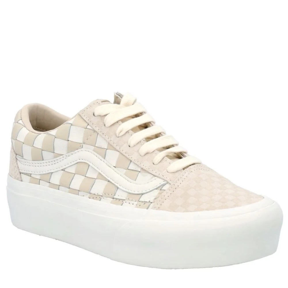 women’s woven leather old skool platform Vans